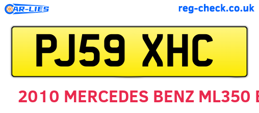 PJ59XHC are the vehicle registration plates.