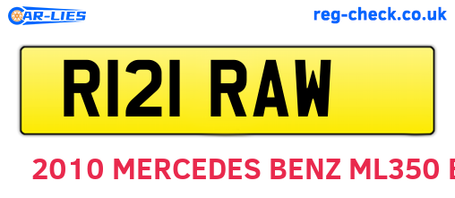 R121RAW are the vehicle registration plates.