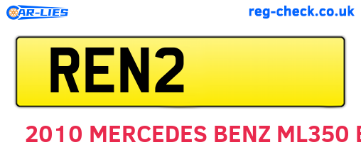 REN2 are the vehicle registration plates.