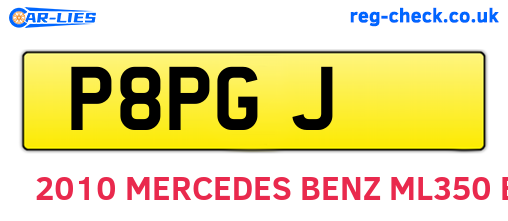 P8PGJ are the vehicle registration plates.