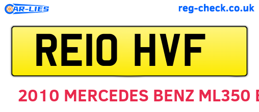 RE10HVF are the vehicle registration plates.