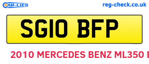 SG10BFP are the vehicle registration plates.