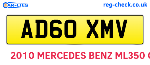 AD60XMV are the vehicle registration plates.