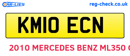 KM10ECN are the vehicle registration plates.