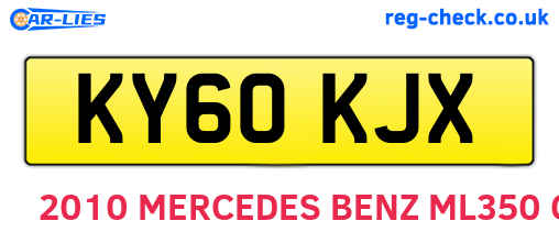 KY60KJX are the vehicle registration plates.