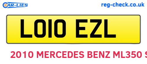 LO10EZL are the vehicle registration plates.