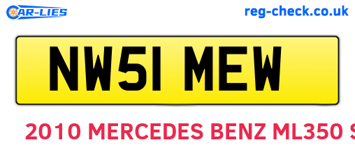 NW51MEW are the vehicle registration plates.