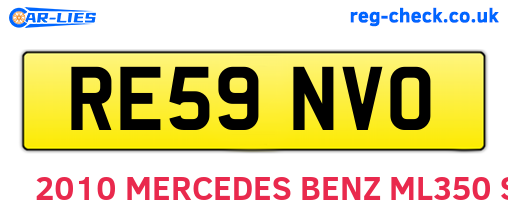 RE59NVO are the vehicle registration plates.