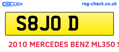 S8JOD are the vehicle registration plates.