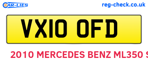 VX10OFD are the vehicle registration plates.