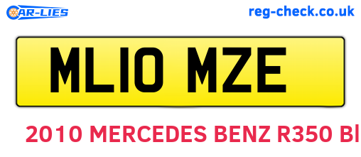 ML10MZE are the vehicle registration plates.