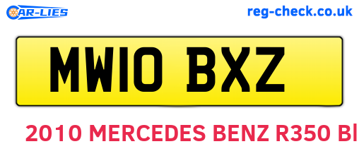 MW10BXZ are the vehicle registration plates.