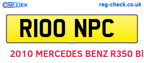 R100NPC are the vehicle registration plates.