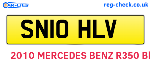 SN10HLV are the vehicle registration plates.