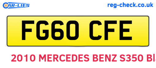 FG60CFE are the vehicle registration plates.