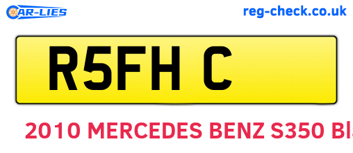 R5FHC are the vehicle registration plates.