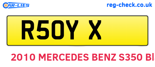 R5OYX are the vehicle registration plates.