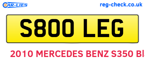 S800LEG are the vehicle registration plates.