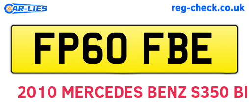 FP60FBE are the vehicle registration plates.