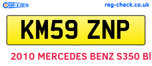 KM59ZNP are the vehicle registration plates.