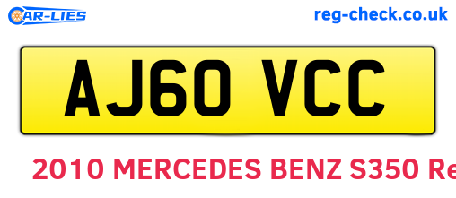 AJ60VCC are the vehicle registration plates.