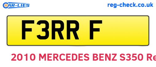 F3RRF are the vehicle registration plates.