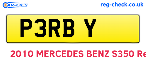 P3RBY are the vehicle registration plates.