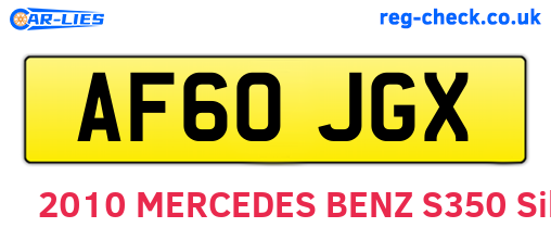 AF60JGX are the vehicle registration plates.