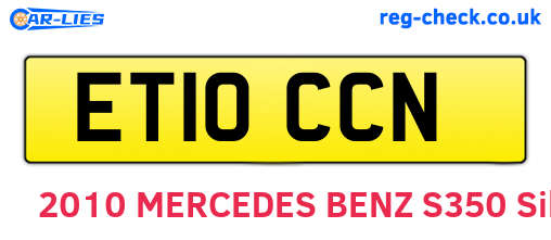 ET10CCN are the vehicle registration plates.