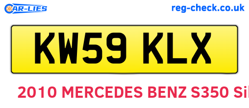 KW59KLX are the vehicle registration plates.