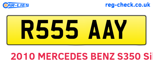 R555AAY are the vehicle registration plates.