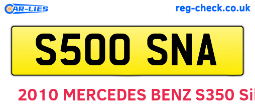 S500SNA are the vehicle registration plates.