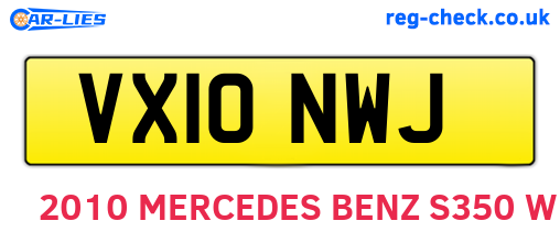 VX10NWJ are the vehicle registration plates.