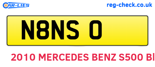 N8NSO are the vehicle registration plates.