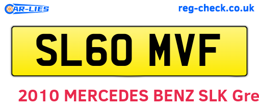 SL60MVF are the vehicle registration plates.
