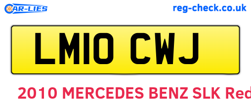LM10CWJ are the vehicle registration plates.