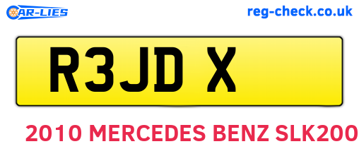 R3JDX are the vehicle registration plates.