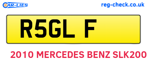 R5GLF are the vehicle registration plates.