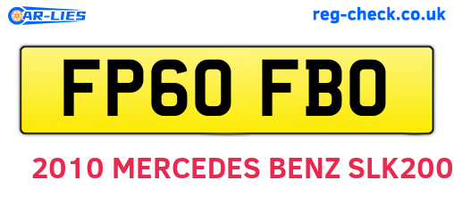 FP60FBO are the vehicle registration plates.