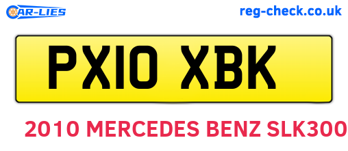 PX10XBK are the vehicle registration plates.