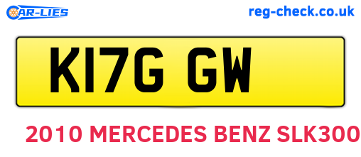 K17GGW are the vehicle registration plates.
