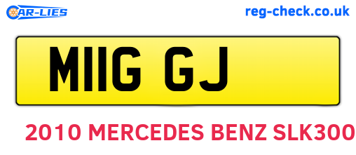 M11GGJ are the vehicle registration plates.