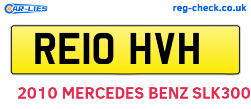 RE10HVH are the vehicle registration plates.