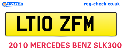LT10ZFM are the vehicle registration plates.