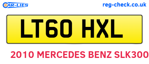 LT60HXL are the vehicle registration plates.