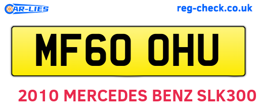 MF60OHU are the vehicle registration plates.