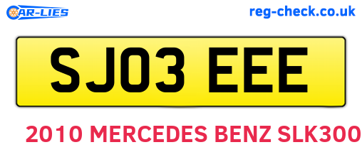 SJ03EEE are the vehicle registration plates.