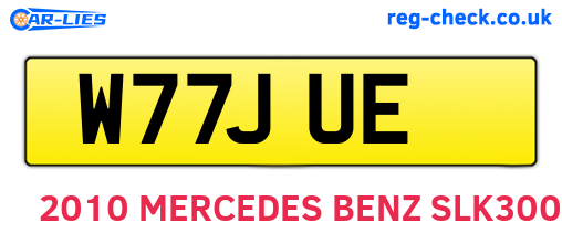 W77JUE are the vehicle registration plates.