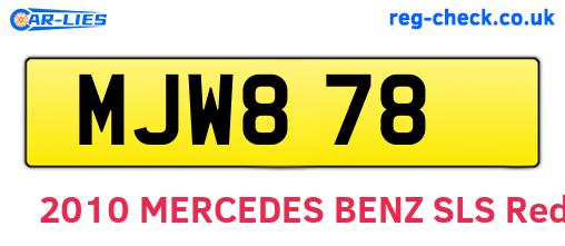 MJW878 are the vehicle registration plates.