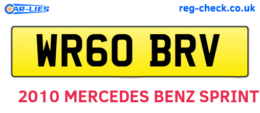 WR60BRV are the vehicle registration plates.